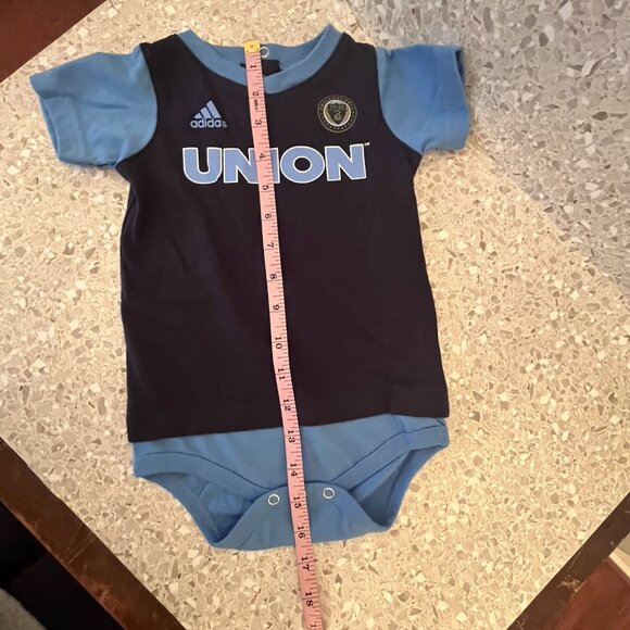 Adidas Philadelphia Union MLS Soccer 1 Piece Shirt Jersey Cotton 18 Months - Picture 7 of 8